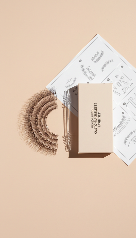 Mixed-length customizable lash set